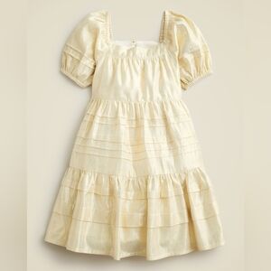 JCrew Crewcuts Girls Pintuck Dress in gold lame